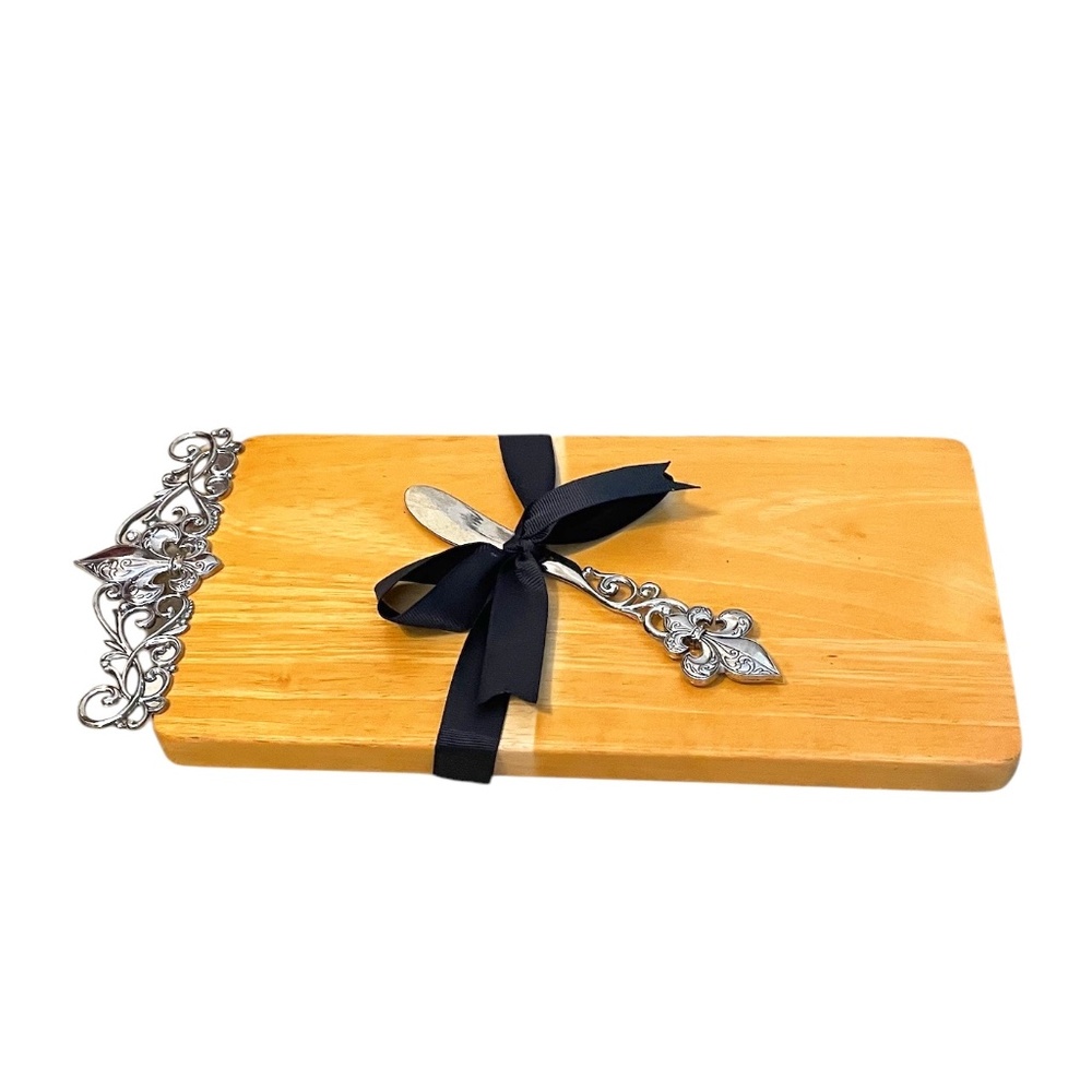 Ganz Cheeseboard‎ Spreader Wood Metal Cheese Board, NEW